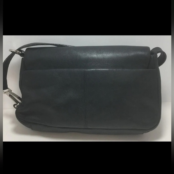 Ettenne Aigner Genuine Leather Shoulder Bag Black Silver Hardware Dark Academia - Picture 3 of 16